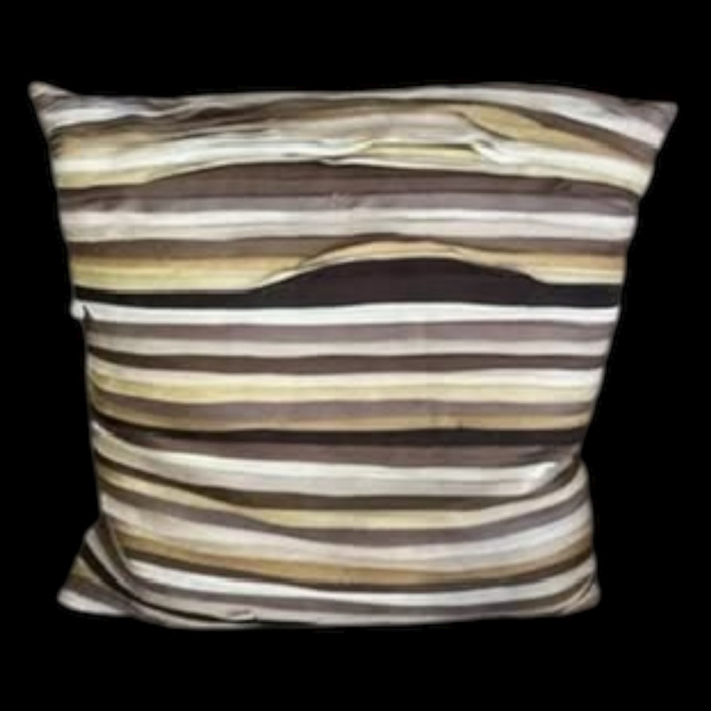 Brown Striped Accent Pillow